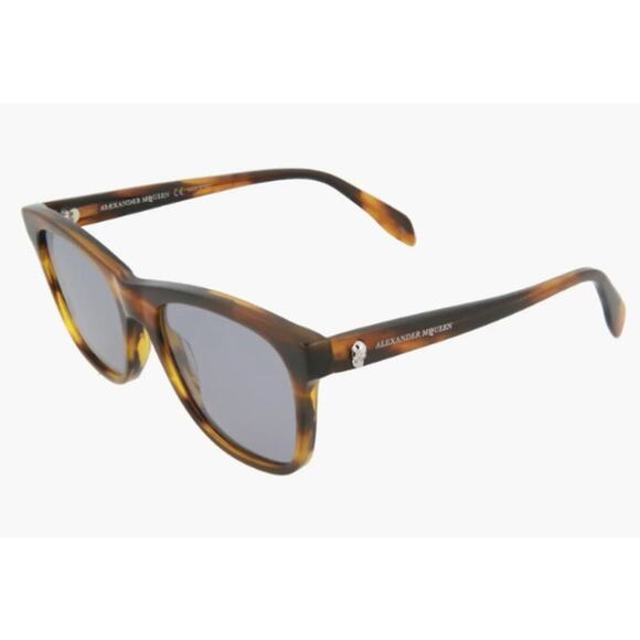 Alexander McQueen Rectangle Sunglasses Yellow Blue Luxury Eyewear - Picture 1 of 8